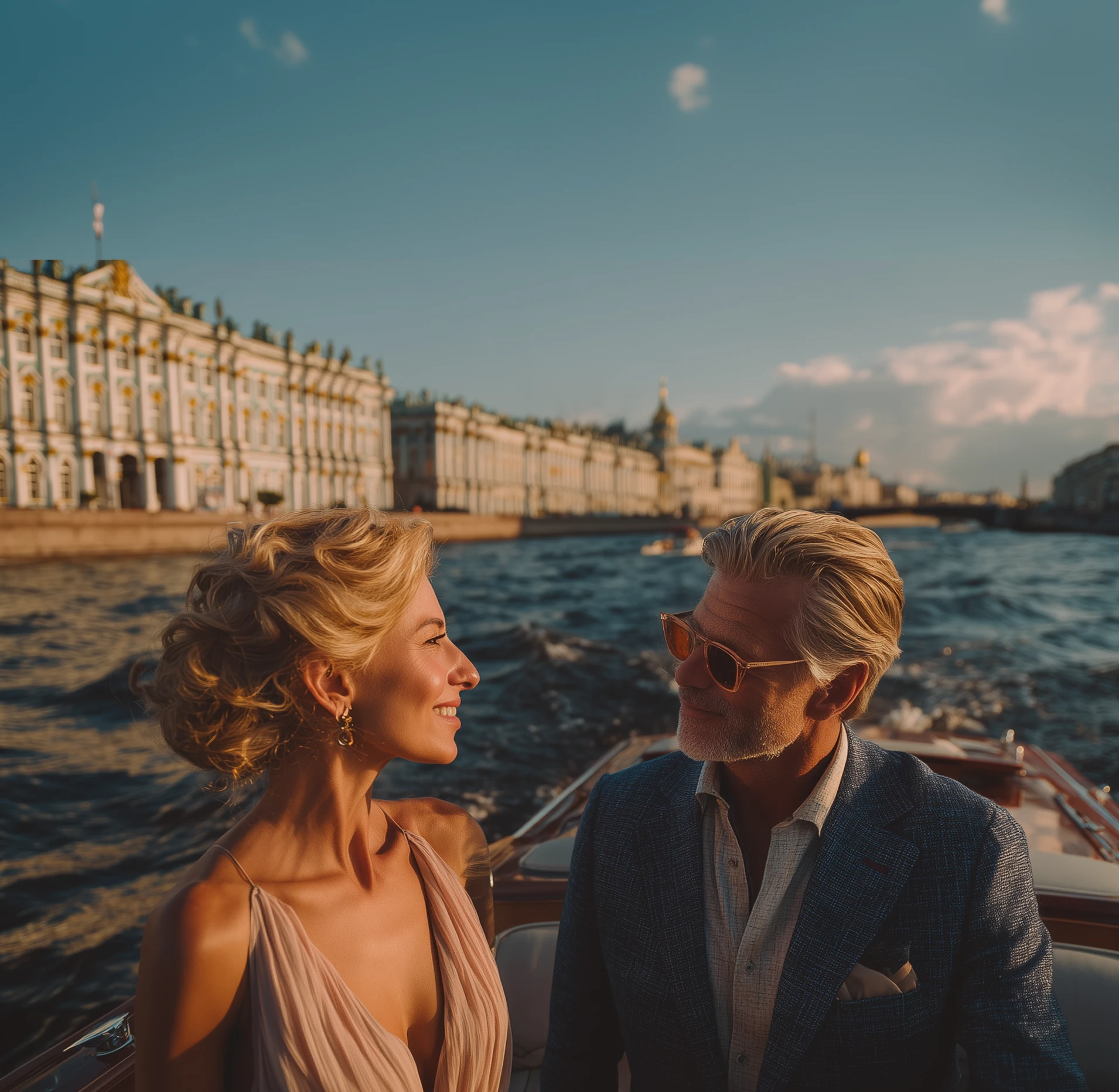 Мужчина и девушка на лодке