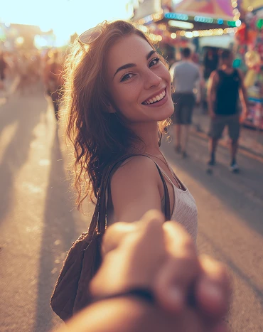 Девушка улыбается